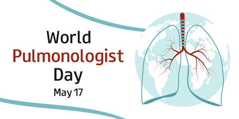 World Pulmonologist Day. 17. Medical holiday. Horizontal template for banner, greeting card, presentation, flyer. 