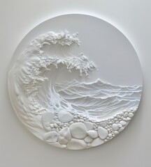 Bas-Relief Sculpture of Ocean Waves
