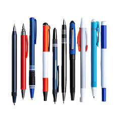 organizer with pens isolated on transparent background.
