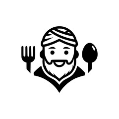 food guru restaurant logo vector illustration template design - obrazy, fototapety, plakaty