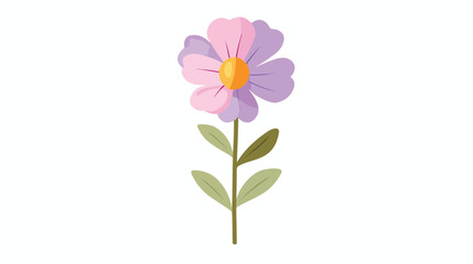 Cute flower isolated icon Flat vector 