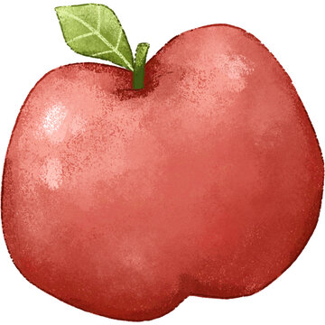 red apple isolated summer fruit clipart