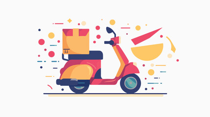 Delivered icon isolated on abstract background Flat v