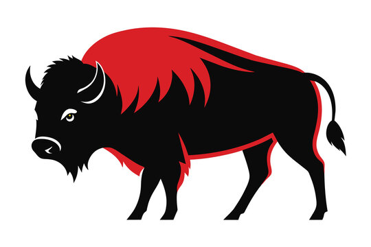 Bison vector design, Bull linear icon in solid black. Creative bull outline symbol on white background
