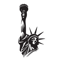 Statue of liberty editable vector black