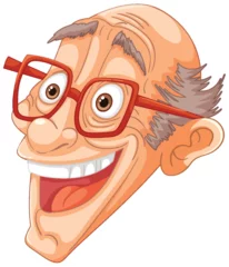 Fotobehang Vector illustration of a smiling cartoon man's face © GraphicsRF