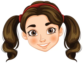 Keuken foto achterwand Kinderen Vector graphic of a smiling young girl's face