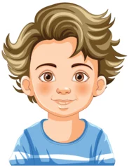 Deurstickers Vector illustration of a cheerful young boy. © GraphicsRF
