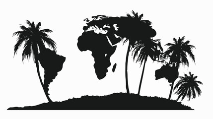 Ivory Coast map silhouette vector isolated on white