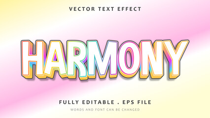 Gradient Colorful Harmony Editable Text Effect Design Template