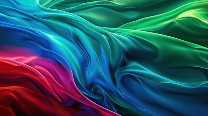 Obraz premium Modern Abstract Art Vibrant Blue, Green, and Red Wave Design