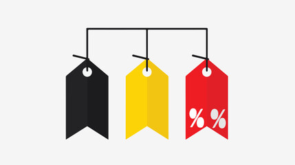 Sale tags icon. Price labels percent sale off. Flat 