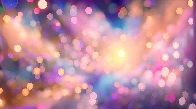 Abstract background of glittering bokeh lights.