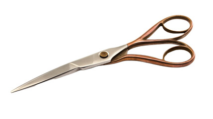 Fototapeta premium A pair of silver scissors delicately placed on a pristine white surface