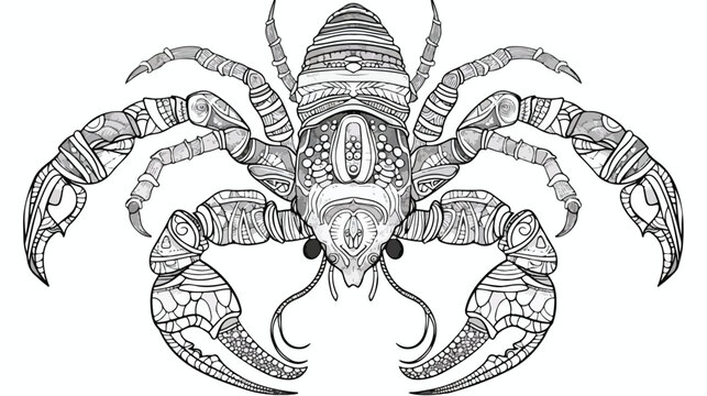 Scorpio zodiac sign. Zentangle coloring book page for