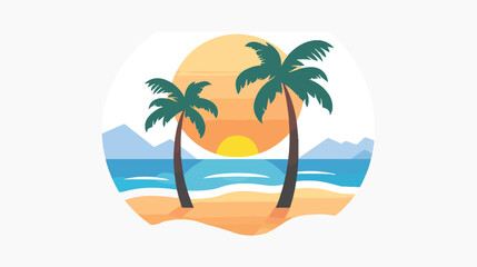 Fototapeta na wymiar Sea beach icon. Simple vector graphics flat vector isolated
