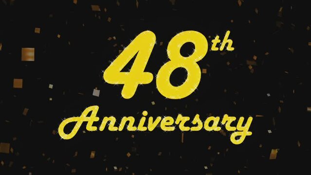 Happy 48th anniversary 001, motion graphic black background.