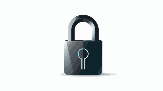 Security padlock icon in trendy