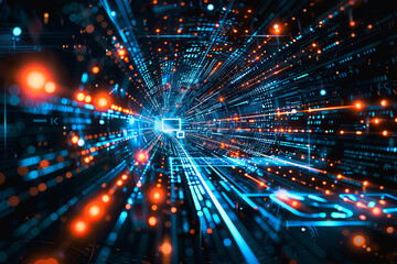 Fototapeta premium Futuristic business technology information in abstract style.