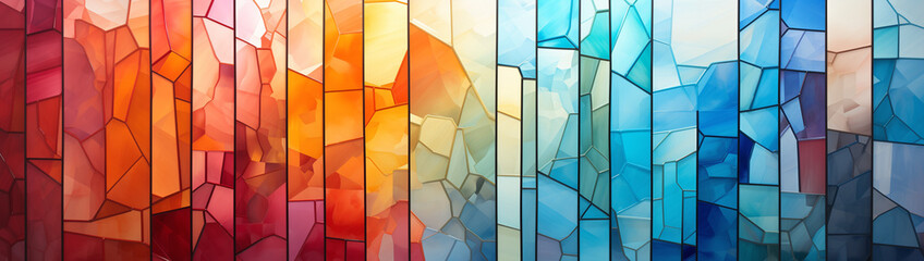 32:9, 53:15, abstract mosaic, chaos interior, art house, details, puzzle, vintage glass, colored background wallpaper screensaver, stones wall windows, ultra-wide HD - obrazy, fototapety, plakaty