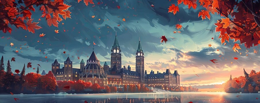 Happy victoria day canada.art illustration