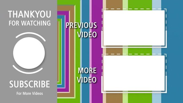 YouTube end card ending screen motion graphics. YouTube End Screen, End screen animation. Full HD. 4K.