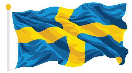 Sweden flag  flat vector isolated on white background