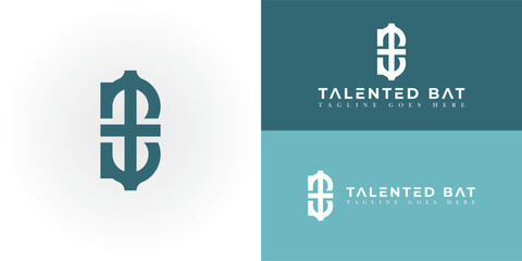 abstract initial letter BT or TB logo in blue cyan color isolated on multiple background colors. The logo is suitable for NFT projects or crypto business company logo icon design inspiration template