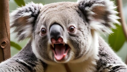 A Koala With Its Mouth Open In A Silent Yawn  3