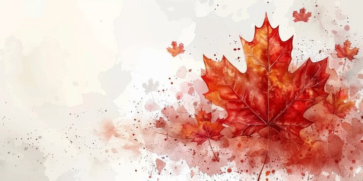 Canadian National Holiday. Canadian Flag background with maple leaf and national colors. Illustration