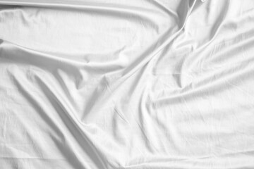 Abstract white wrinkled bedding sheet fabric texture background