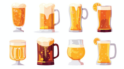 Vector design of beer and mug sign. Web element of bee