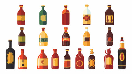 Set of Bottle logo template vector icon illustration