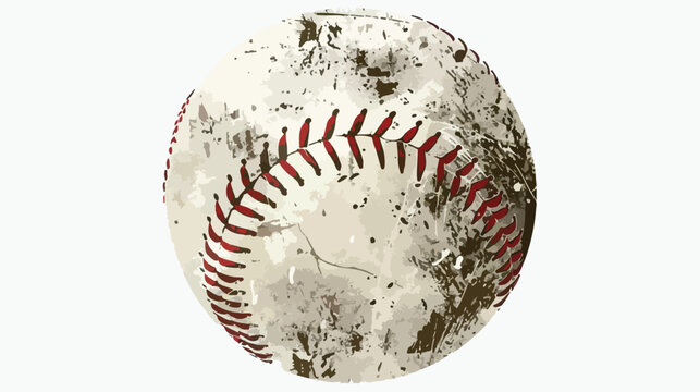 Vector grunge baseball ball design isolated on white.