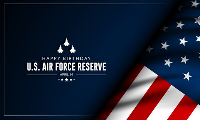Obrazy na Plexi  Happy birthday US Air Force Reserve April 14 Background Vector Illustration