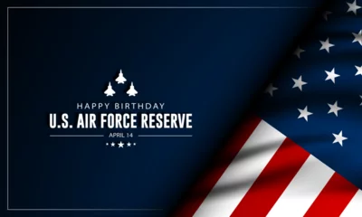 Fototapete Rund Happy birthday US Air Force Reserve April 14 Background Vector Illustration © Teguh Cahyono