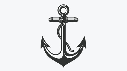 Vector Outline flat anchor logo isolated on white background