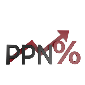 3d render of PPN icon, Pajak Pertambahan Nilai or Value Added Tax is a levy charged on buying and selling transactions of goods and services