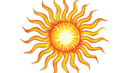 Sun Icon Flat vector isolated on white background --a