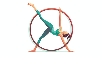 Wheel for yoga gymnastics Pilates Vector  flat vector
