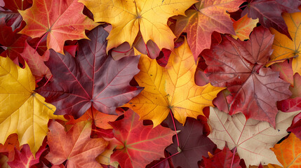 A pile of colorful autumn leaves on the ground