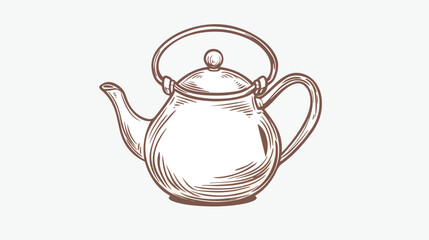 Teapot  kettle tea kettle icon stylized vector sketch
