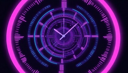 cyberpunk A clock icon representing time vaporwave (7)