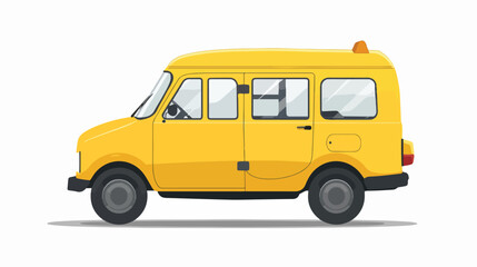 Obraz na płótnie Canvas yellow taxi drawn from the side has two windows tricyc