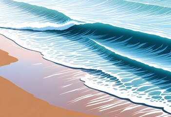 digital painting A pattern of gentle waves washing (1) 1