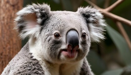 A Koala With Its Round Nose Twitching In Curiosity  3