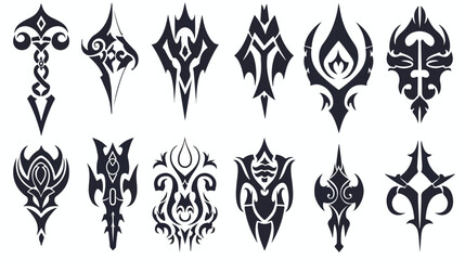 Tribal tattoo vector designs sketch. Simple logo. Des - obrazy, fototapety, plakaty