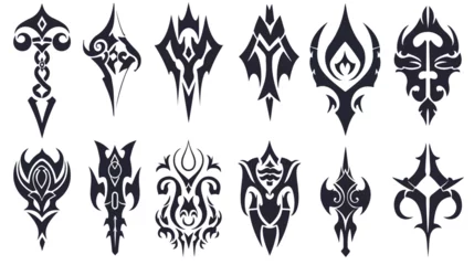 Fotobehang Tribal tattoo vector designs sketch. Simple logo. Des © Tech