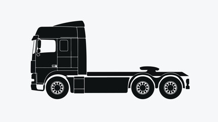 Truck sign illustration. Vector. Black icon on white
