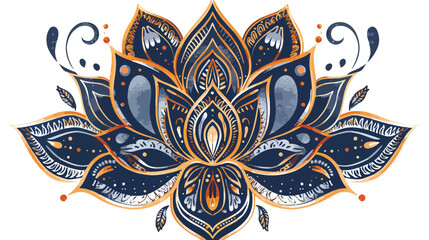 Vector ornamental Lotus flower ethnic art patterned